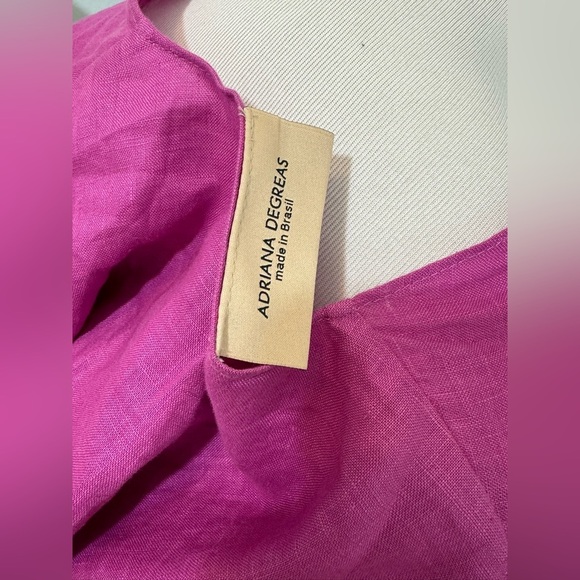 Adriana Degreas Brazil Solid Shirt Voluminous Sleeves And Knot Coverup Swim - Picture 5 of 6